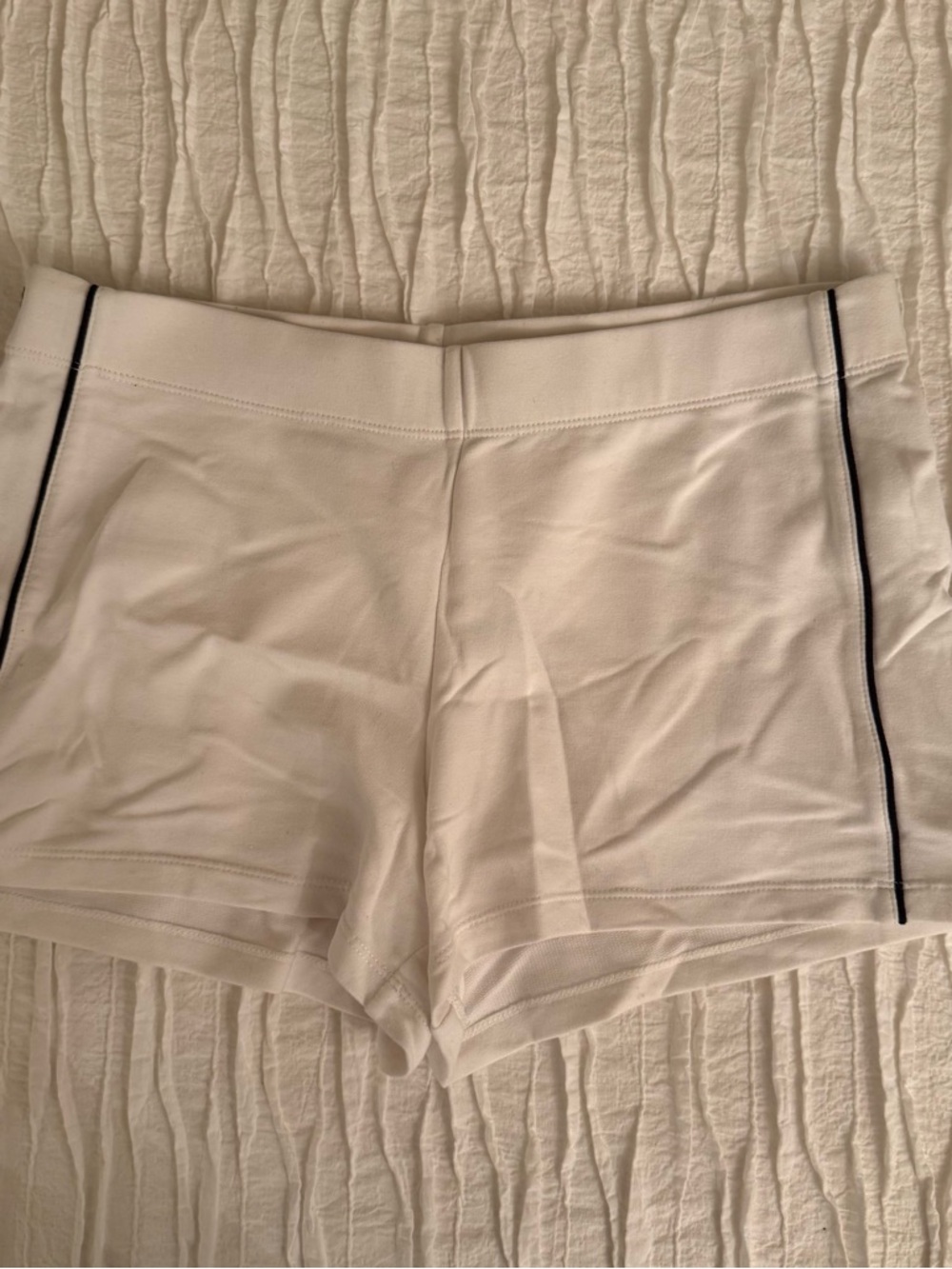 Danskin White Athletic Shorts with black piping